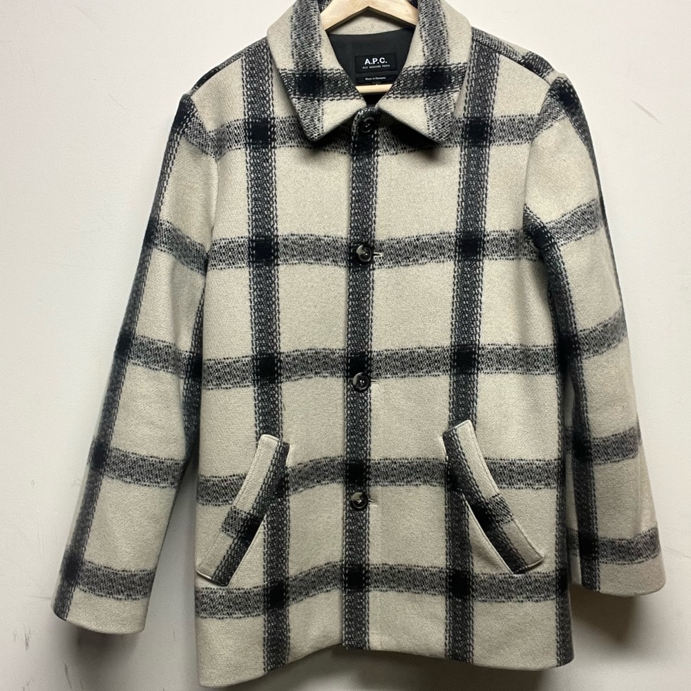 A.P.C. Black and White Pea Coat Timeless Elegance